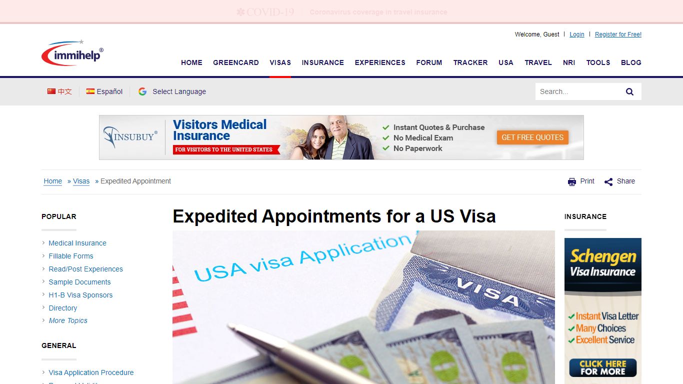 Expedited Appointments for a US Visa - Immihelp